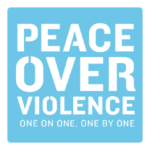 A colored logo of Peace over Violence.